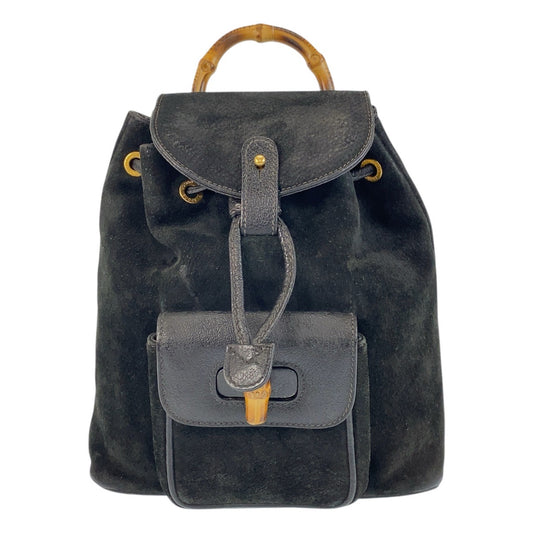 26479
GUCCI グッチ バンブー ブラック 黒 ゴールド金具 スウェード 003 1705 0030 リュックサック バックパック レディース ABP29