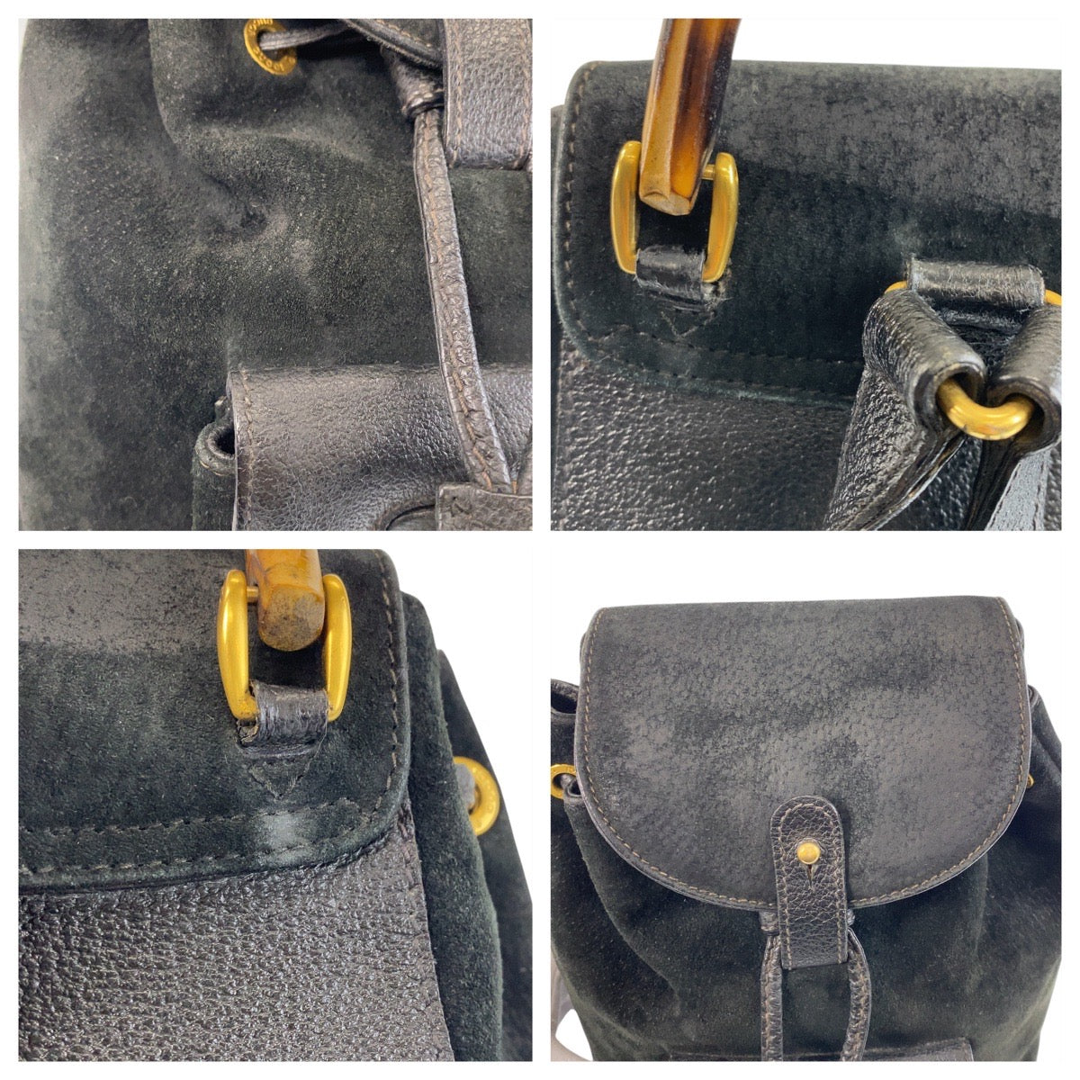 26479
GUCCI グッチ バンブー ブラック 黒 ゴールド金具 スウェード 003 1705 0030 リュックサック バックパック レディース ABP29