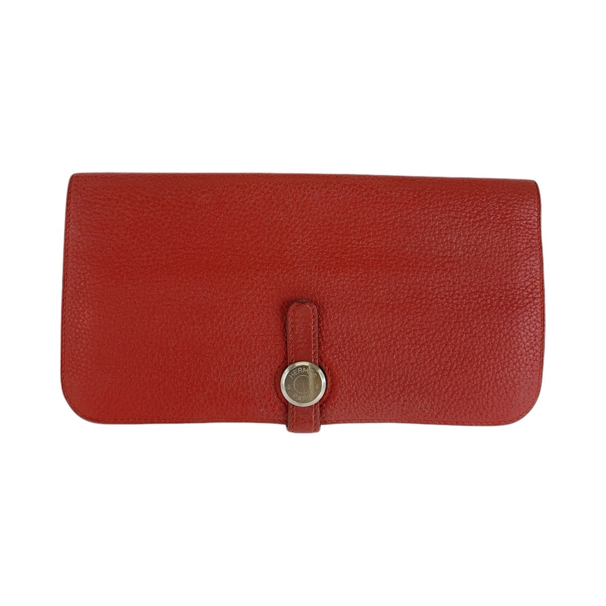 26486
HERMES エルメス ドゴンロング ルージュグレナ レッド シルバー金具 トゴ 長財布 ロングウォレット R刻印 レディース AB38