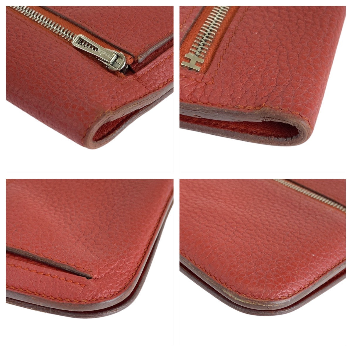 26486
HERMES エルメス ドゴンロング ルージュグレナ レッド シルバー金具 トゴ 長財布 ロングウォレット R刻印 レディース AB38
