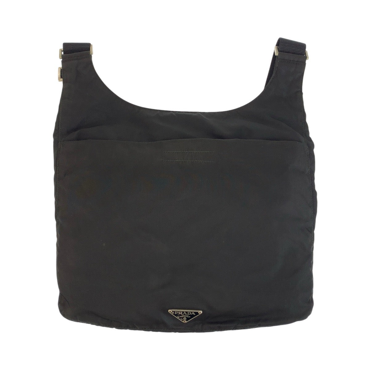 26488
PRADA プラダ テスート 三角ロゴプレート ブラック 黒 シルバー金具 ナイロン ショルダーバッグ メッセンジャーバッグ メンズ AB29