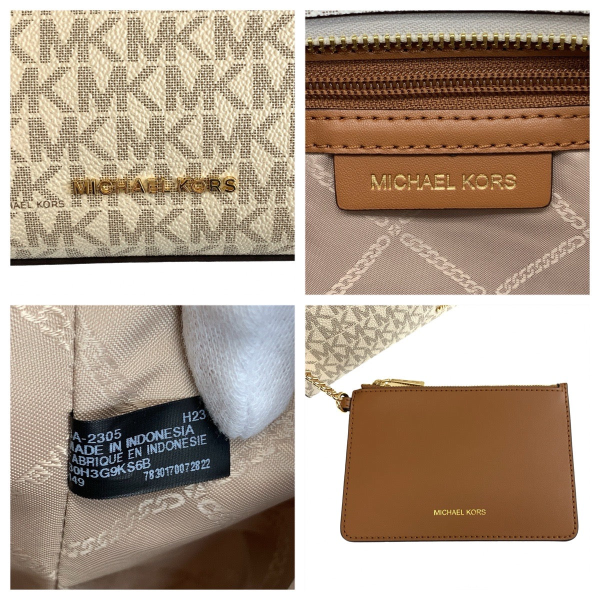 26492
Michael Kors マイケルコース サッチェル ミディアム アイボリー グレー ゴールド金具 PVC 30H3G9KS6B ショルダーバッグ ハンドバッグ 2way レディース SA18