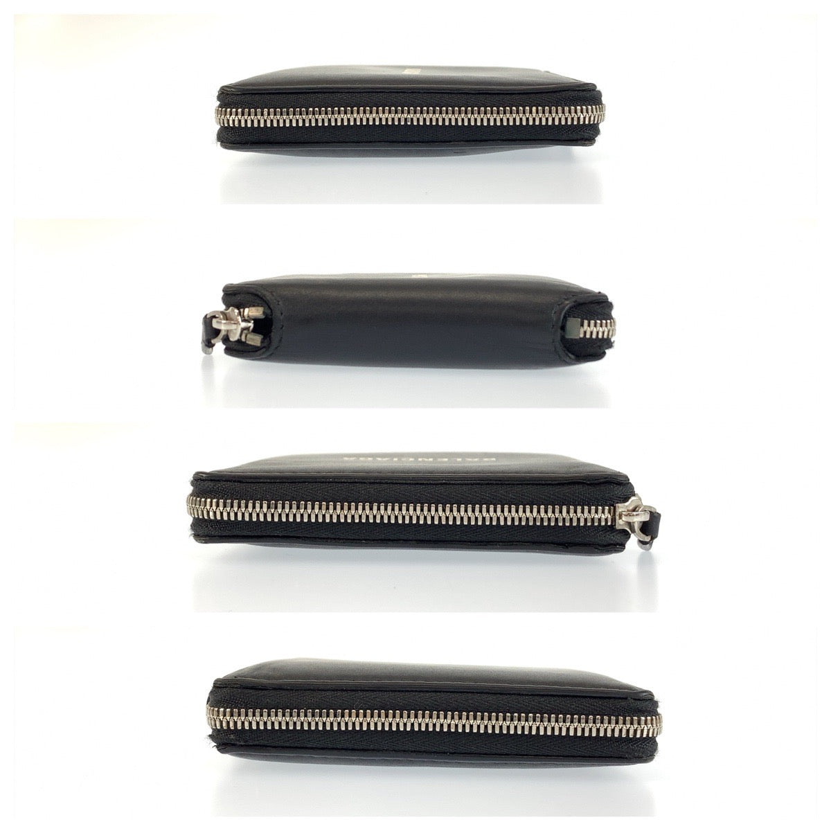 26493
BALENCIAGA バレンシアガ ブラック ホワイト シルバー金具 レザー 折り財布 コンパクトウォレット メンズ ABP