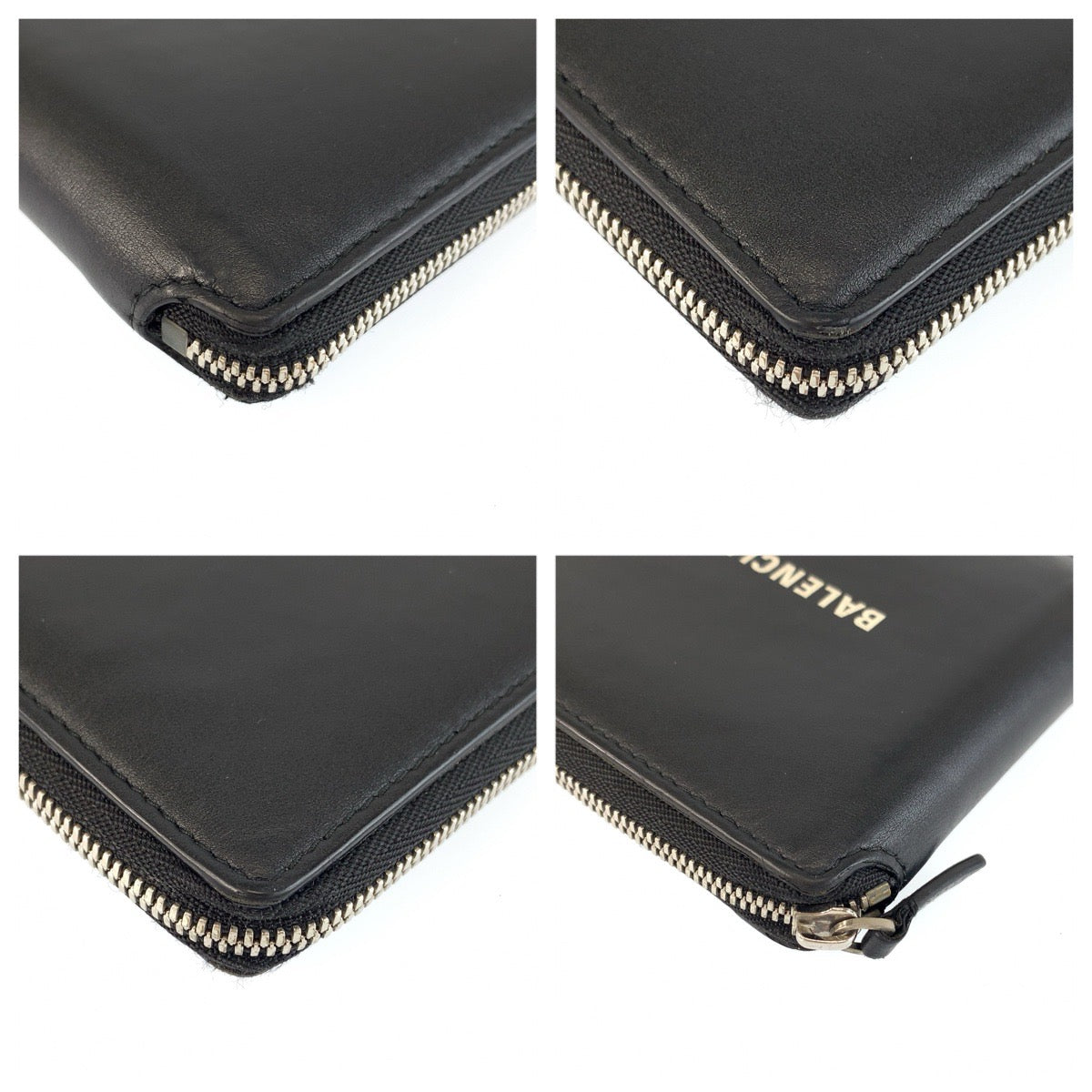 26493
BALENCIAGA バレンシアガ ブラック ホワイト シルバー金具 レザー 折り財布 コンパクトウォレット メンズ ABP