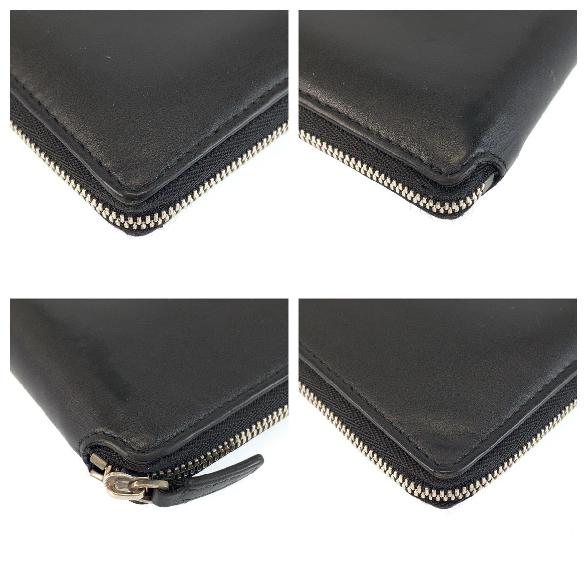 26493
BALENCIAGA バレンシアガ ブラック ホワイト シルバー金具 レザー 折り財布 コンパクトウォレット メンズ ABP