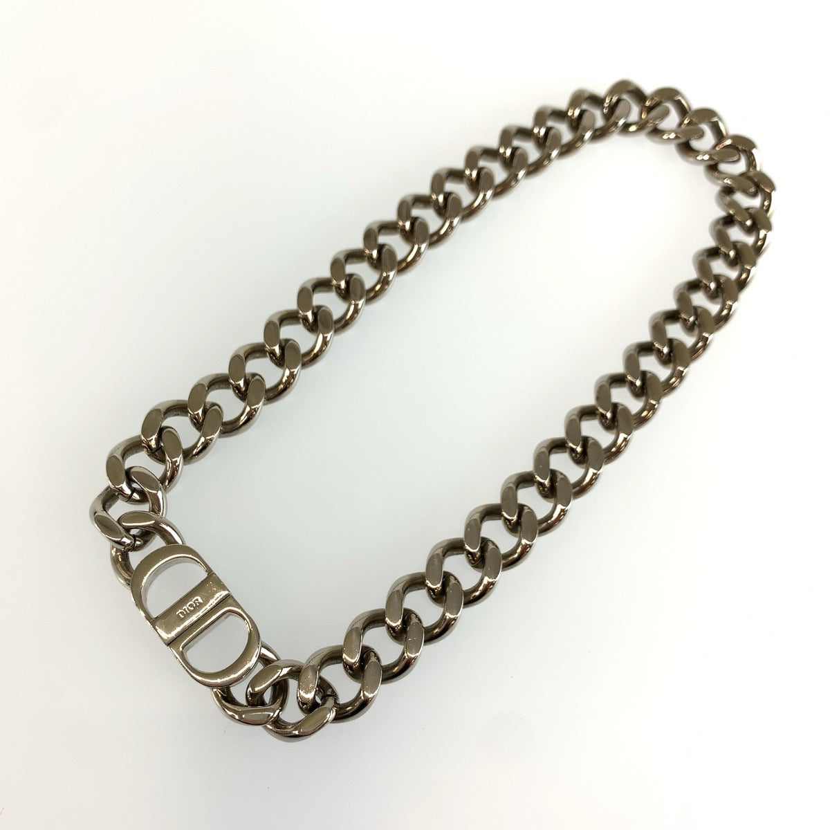 26496
Dior ディオール CD Icon チェーンリンク ネックレス シルバー 真鍮 チェーンネックレス メンズ A