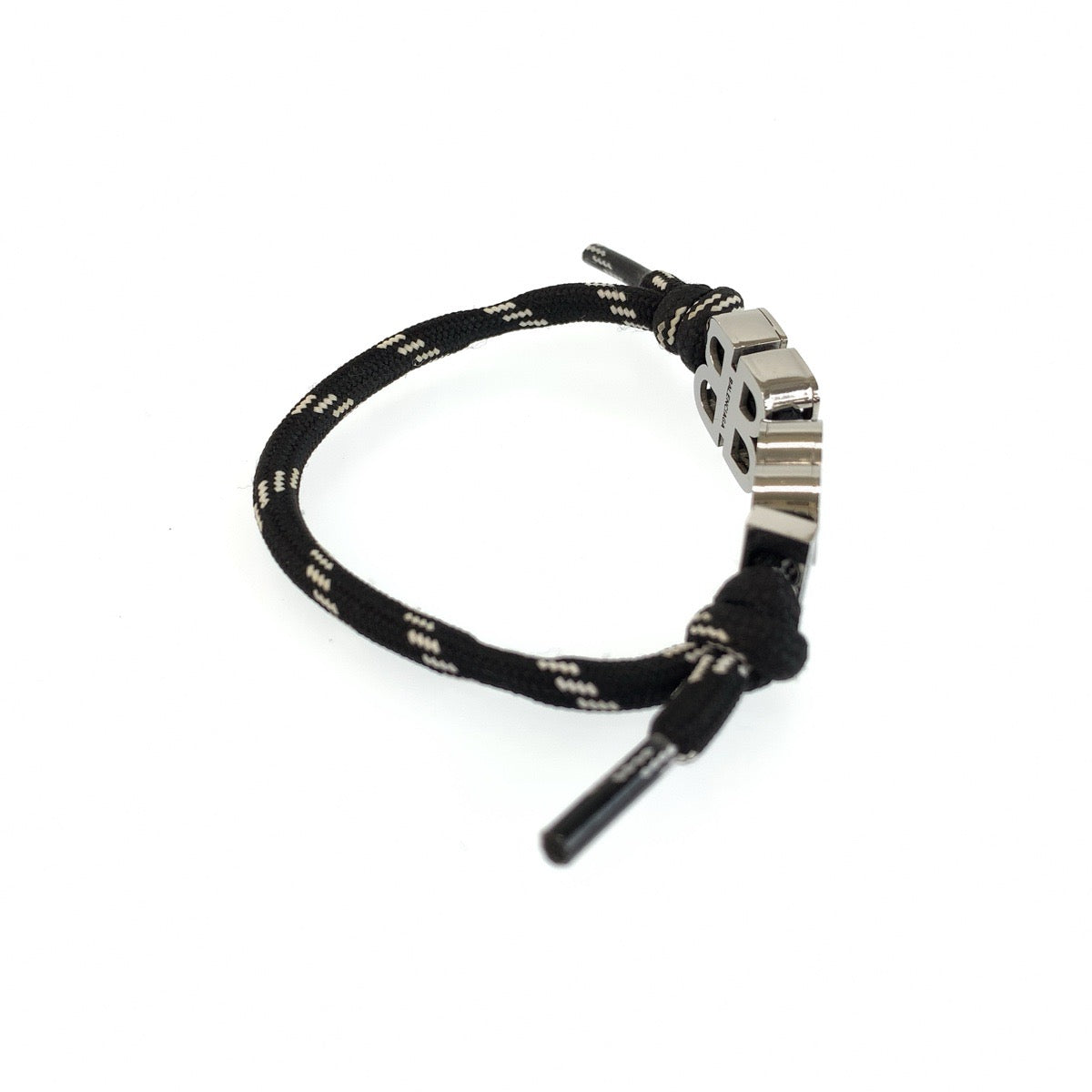 26497
BALENCIAGA バレンシアガ I Love BB ブラック シルバー 真鍮 / ポリエステル バングル ブレスレット レディース A