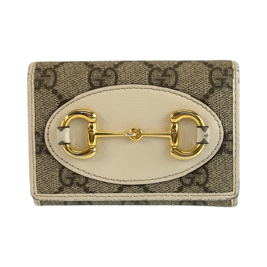 26503
GUCCI グッチ ホースビット ベージュ アイボリー ゴールド金具 GGスプリームキャンバス 644462 折り財布 コンパクトウォレット レディース AB35