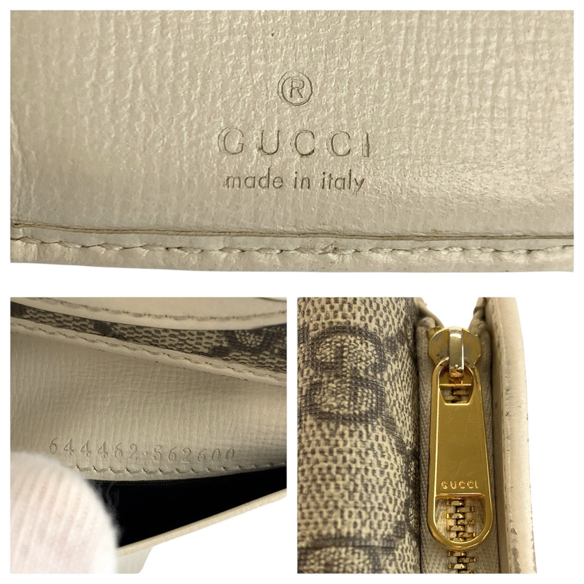 26503
GUCCI グッチ ホースビット ベージュ アイボリー ゴールド金具 GGスプリームキャンバス 644462 折り財布 コンパクトウォレット レディース AB35