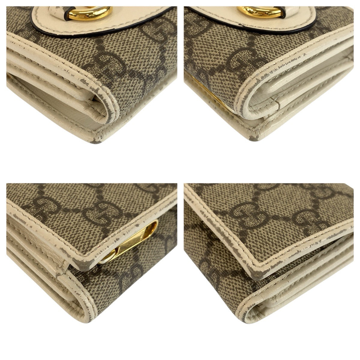 26503
GUCCI グッチ ホースビット ベージュ アイボリー ゴールド金具 GGスプリームキャンバス 644462 折り財布 コンパクトウォレット レディース AB35