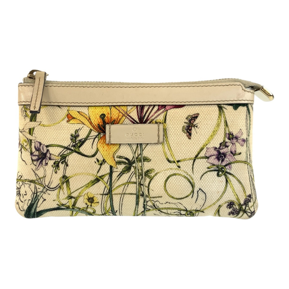 26505
GUCCI グッチ フローラ アイボリー ゴールド金具 キャンバス 282070 小物入れ メイクポーチ 化粧ポーチ レディース ABP28