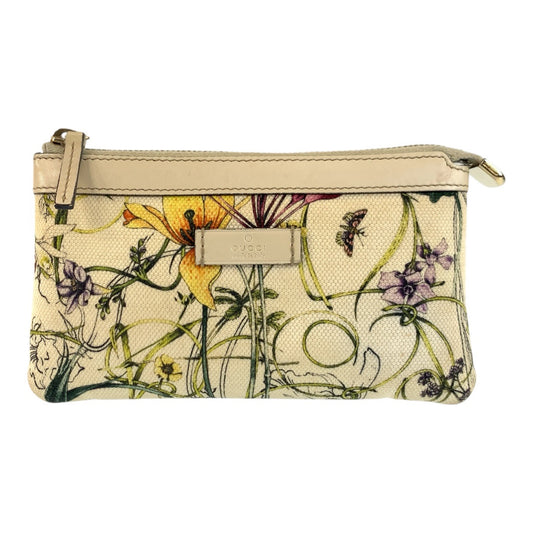 26505
GUCCI グッチ フローラ アイボリー ゴールド金具 キャンバス 282070 小物入れ メイクポーチ 化粧ポーチ レディース ABP28