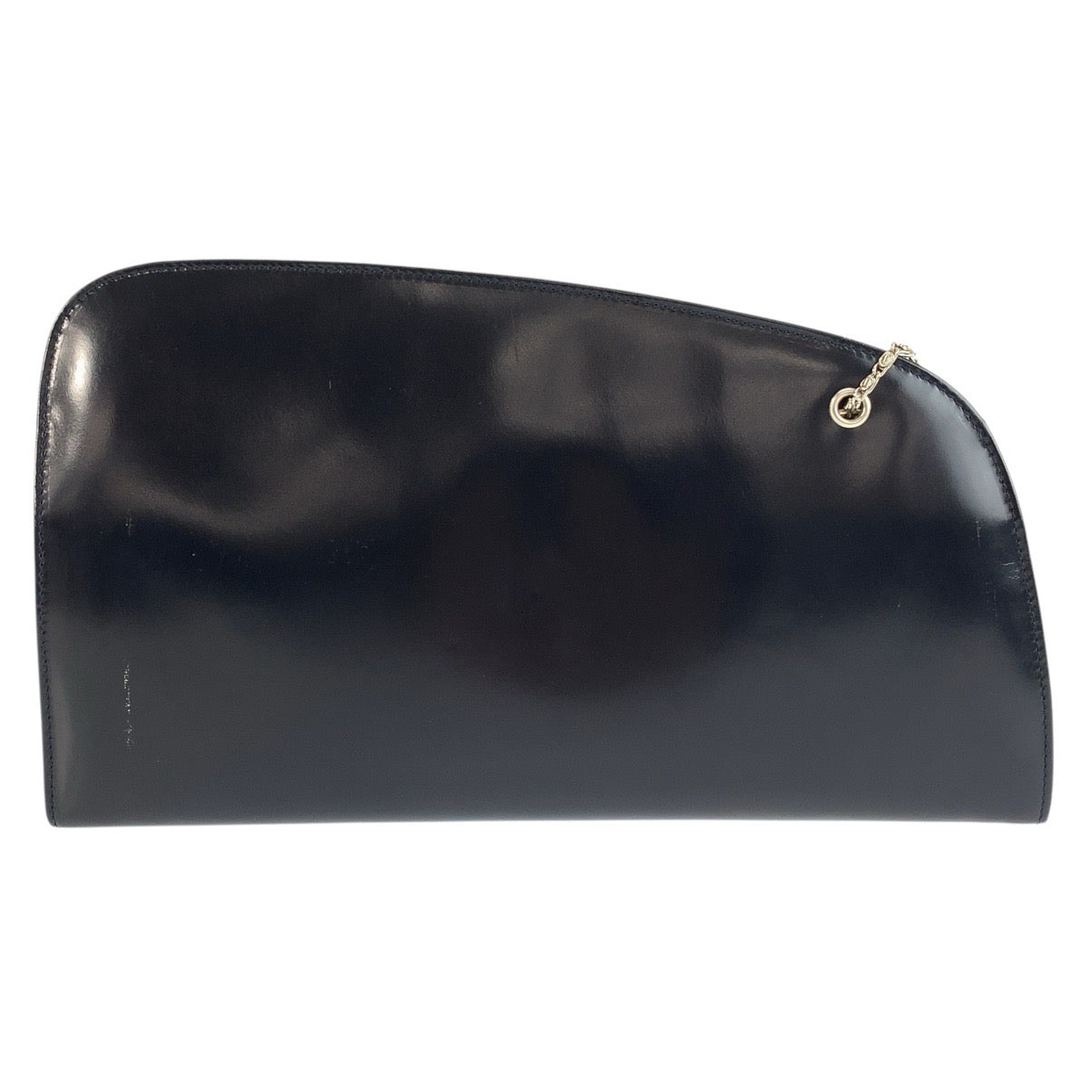 26507
PRADA プラダ ネイビー シルバー金具 パテントレザー チェーンショルダーバッグ レディース AB35