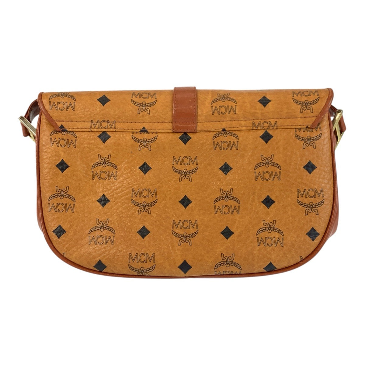 26508
MCM エム シー エム ヴィンテージ ヴィセトス ブラウン ゴールド金具 レザー ショルダーバッグ ポシェット レディース ABP28