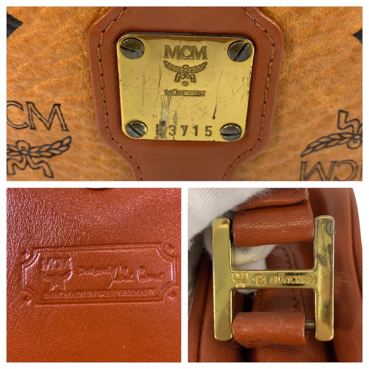 26508
MCM エム シー エム ヴィンテージ ヴィセトス ブラウン ゴールド金具 レザー ショルダーバッグ ポシェット レディース ABP28