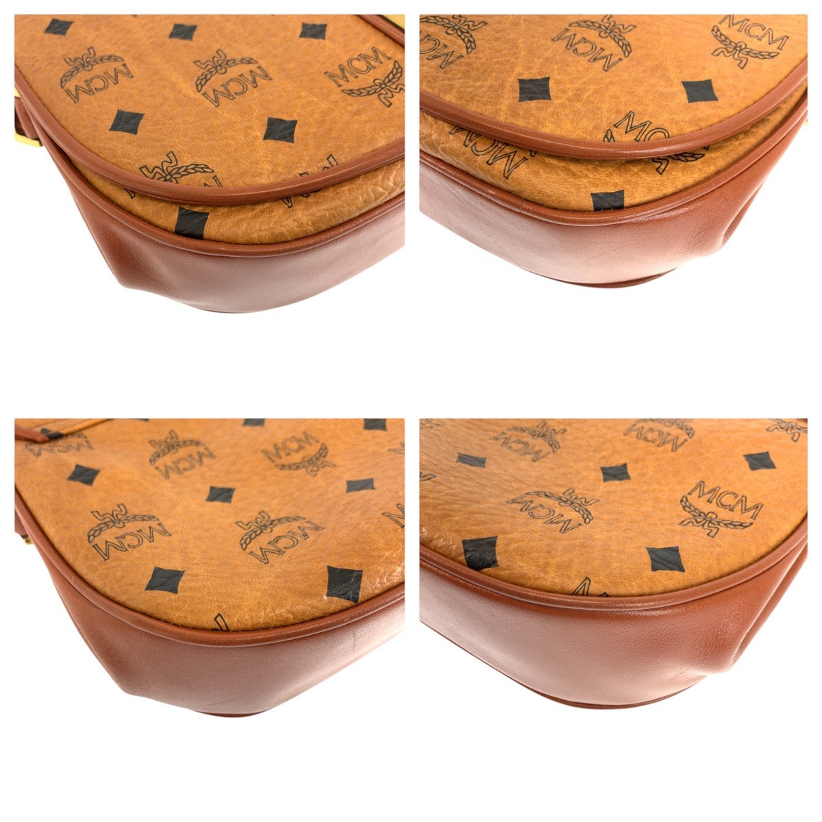 26508
MCM エム シー エム ヴィンテージ ヴィセトス ブラウン ゴールド金具 レザー ショルダーバッグ ポシェット レディース ABP28