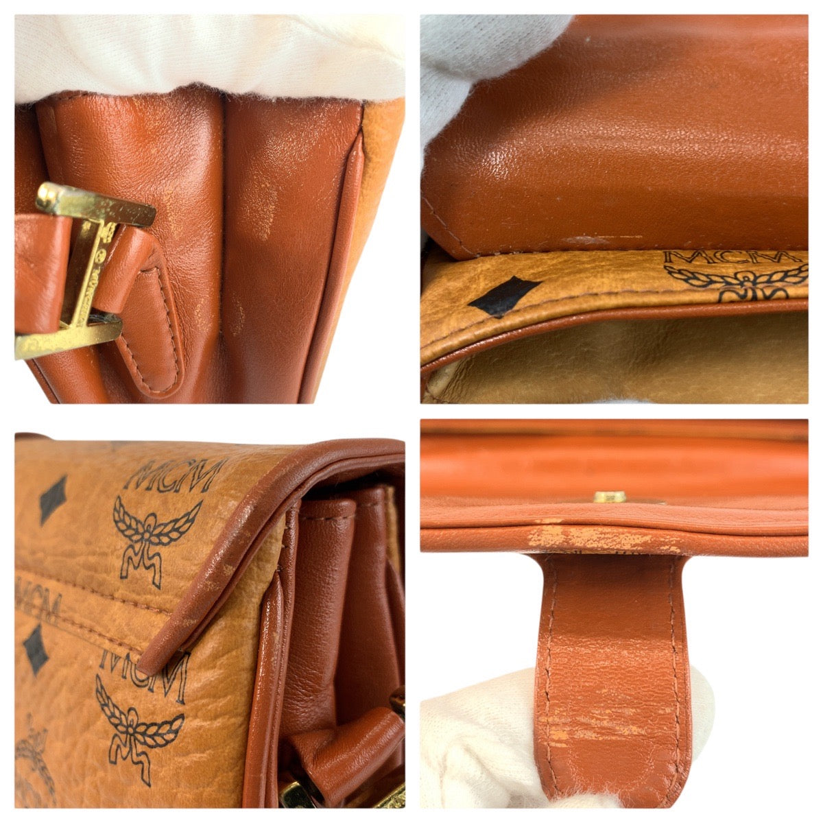 26508
MCM エム シー エム ヴィンテージ ヴィセトス ブラウン ゴールド金具 レザー ショルダーバッグ ポシェット レディース ABP28