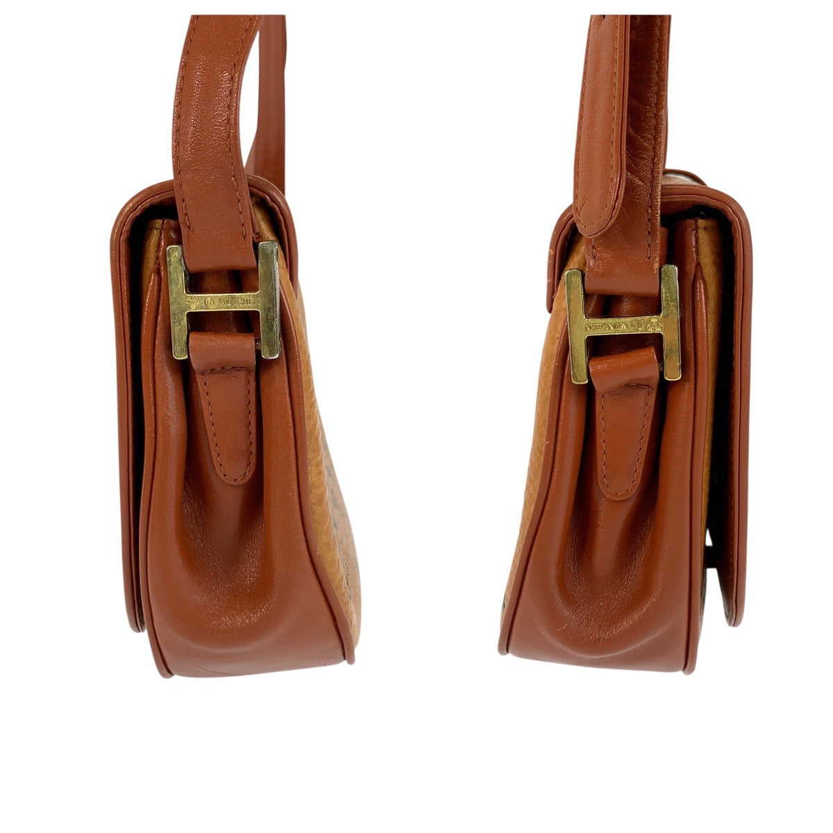 26508
MCM エム シー エム ヴィンテージ ヴィセトス ブラウン ゴールド金具 レザー ショルダーバッグ ポシェット レディース ABP28