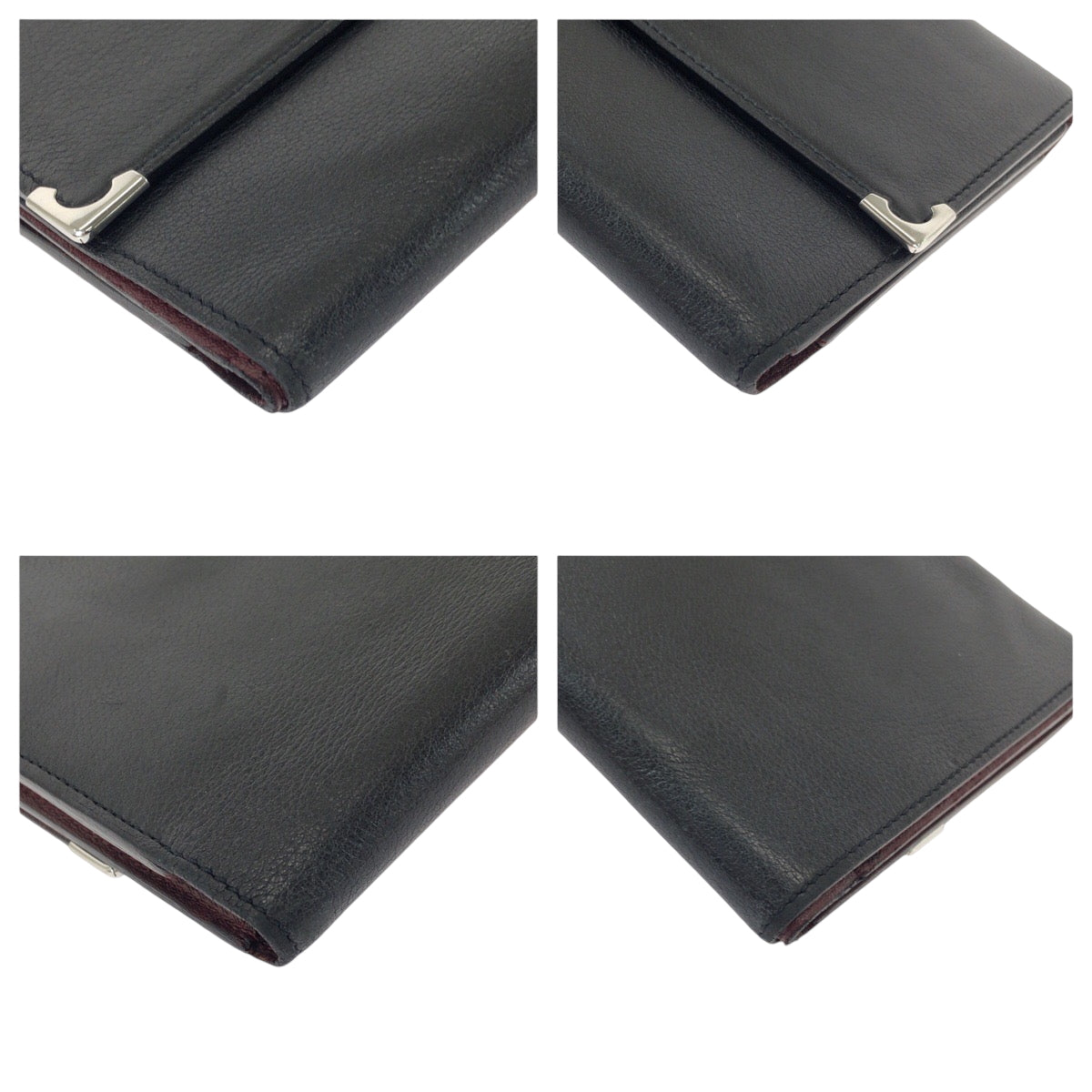 26510
CARTIER カルティエ マストライン ブラック 黒 ボルドー シルバー金具 レザー 折財布 コンパクトウォレット 男女兼用 メンズ ABP21