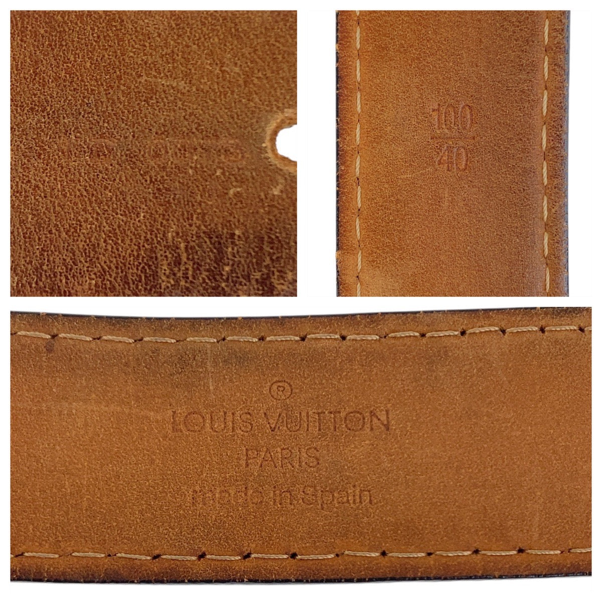 26514
LOUIS VUITTON ルイヴィトン サンチュール ジーンズ 100cm/40インチ ブラック 黒 シルバー金具 レザー / メタル M6812 ベルト メンズ AB23