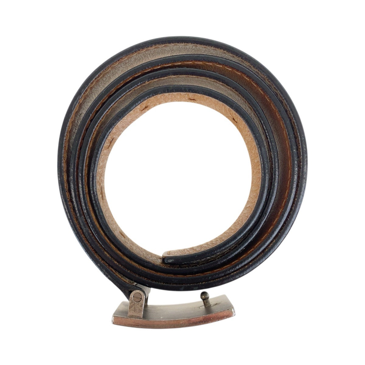 26514
LOUIS VUITTON ルイヴィトン サンチュール ジーンズ 100cm/40インチ ブラック 黒 シルバー金具 レザー / メタル M6812 ベルト メンズ AB23