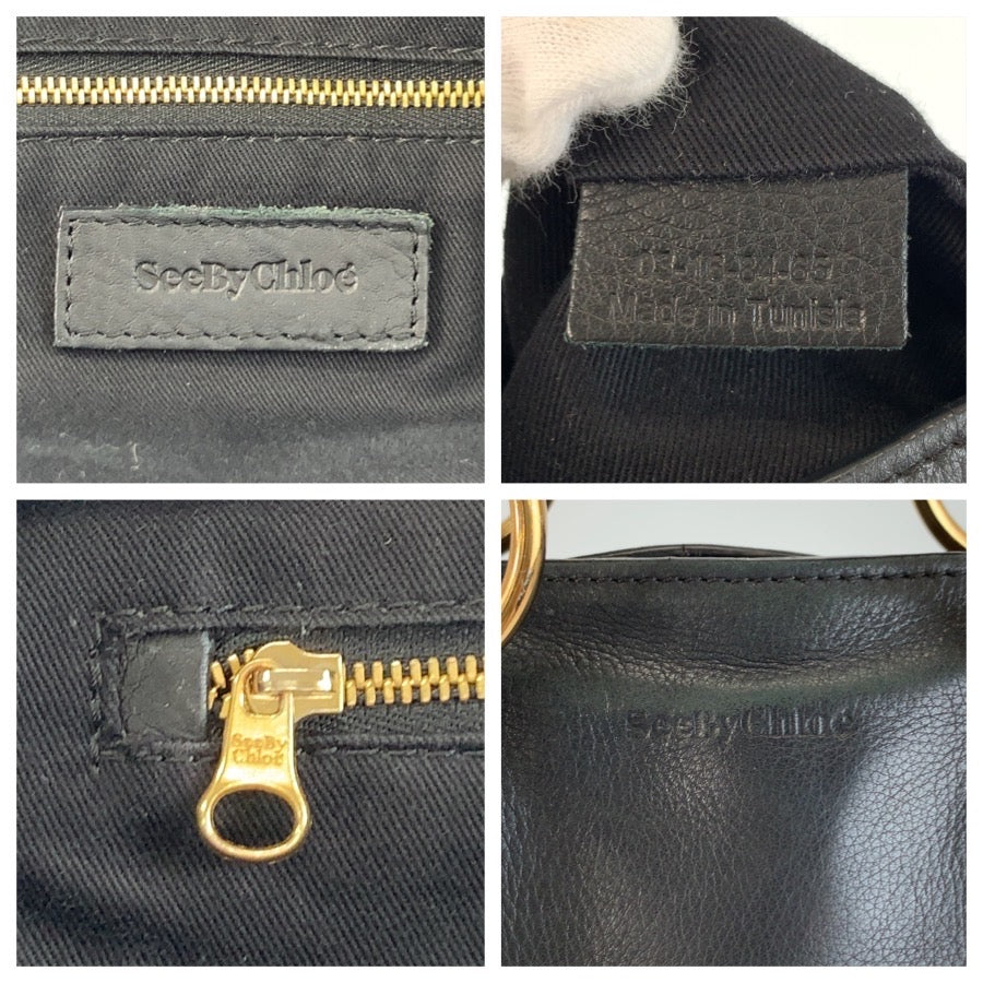 26519
SEE BY CHLOE シーバイクロエ ペイジ ブラック 黒 ゴールド金具 レザー 03-16-84-65 ハンドバッグ レディース AB15