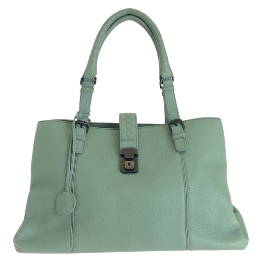 26522
BOTTEGAVENETA ボッテガヴェネタ イントレチャート ローマ バッグ グリーン ガンメタ金具 レザー トートバッグ ハンドバッグ レディース AB74
