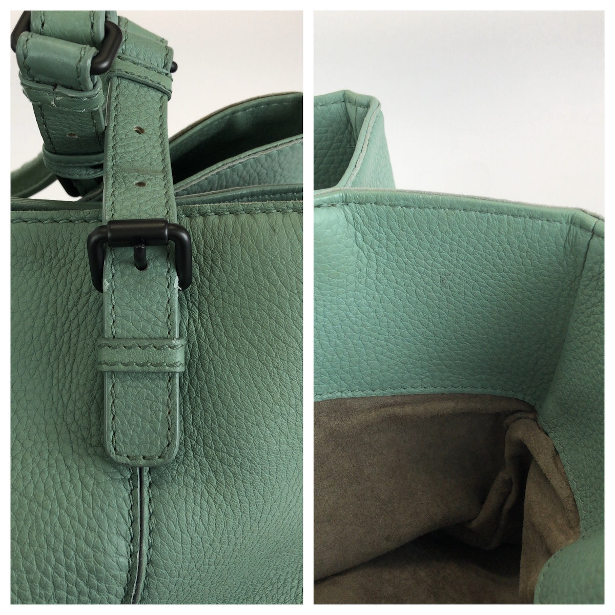 26522
BOTTEGAVENETA ボッテガヴェネタ イントレチャート ローマ バッグ グリーン ガンメタ金具 レザー トートバッグ ハンドバッグ レディース AB74