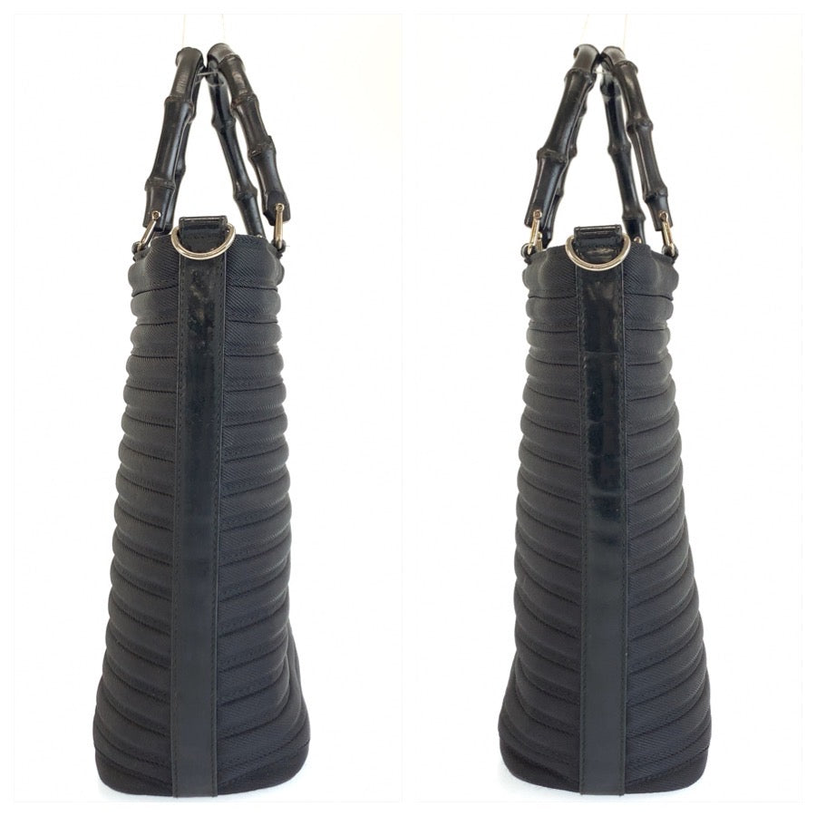 26528
GUCCI グッチ バンブー ブラック 黒 シルバー金具 キャンバス 000 1998 0588 ハンドバッグ ショルダーバッグ 2way レディース AB30
