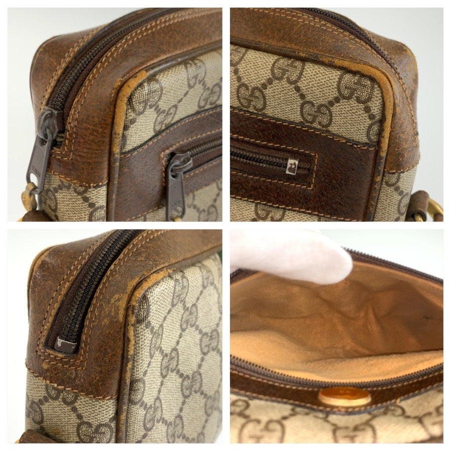 26529
GUCCI グッチ ヴィンテージ シェリーライン ベージュ ブラウン ゴールド金具 GGスプリームキャンバス / レザー 6 4071 ショルダーバッグ ポシェット レディース B30