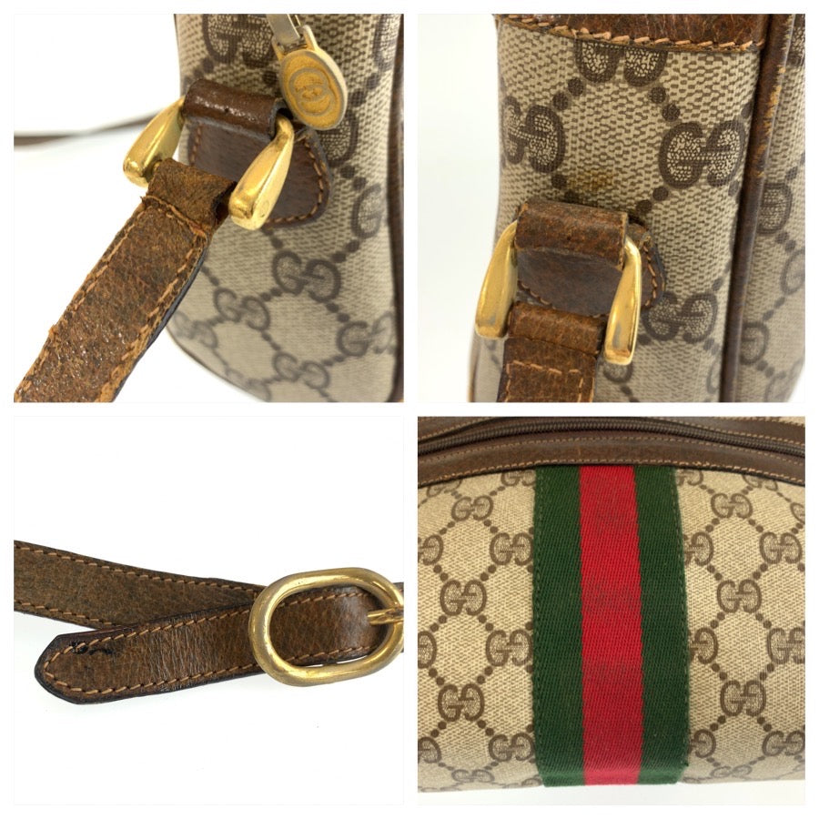 26529
GUCCI グッチ ヴィンテージ シェリーライン ベージュ ブラウン ゴールド金具 GGスプリームキャンバス / レザー 6 4071 ショルダーバッグ ポシェット レディース B30