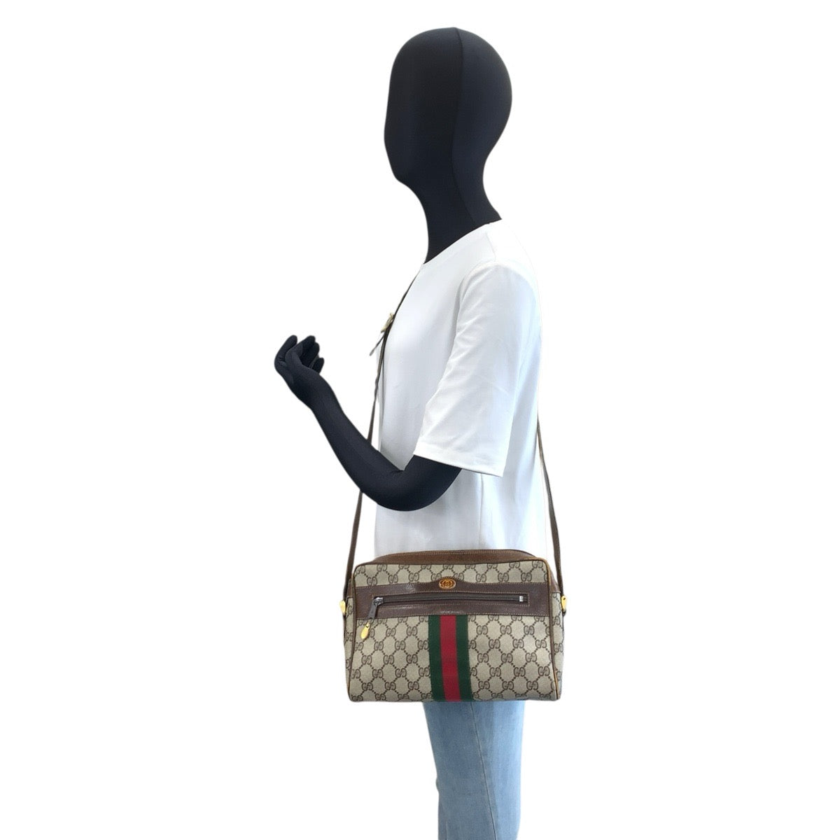26529
GUCCI グッチ ヴィンテージ シェリーライン ベージュ ブラウン ゴールド金具 GGスプリームキャンバス / レザー 6 4071 ショルダーバッグ ポシェット レディース B30