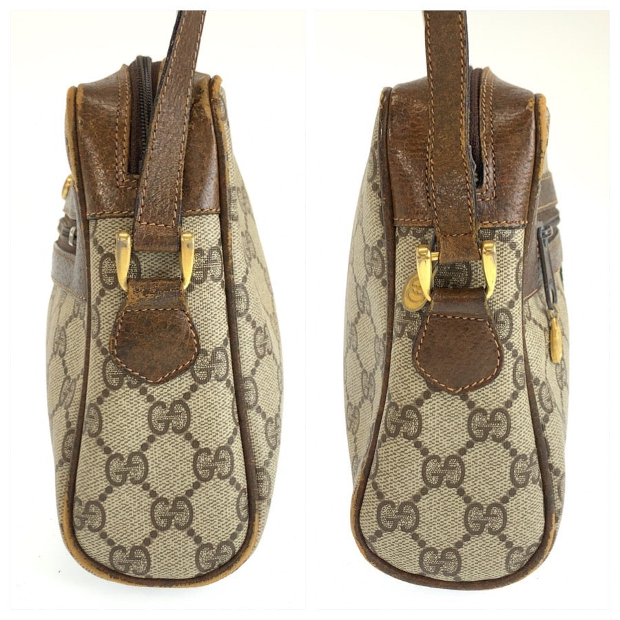 26529
GUCCI グッチ ヴィンテージ シェリーライン ベージュ ブラウン ゴールド金具 GGスプリームキャンバス / レザー 6 4071 ショルダーバッグ ポシェット レディース B30