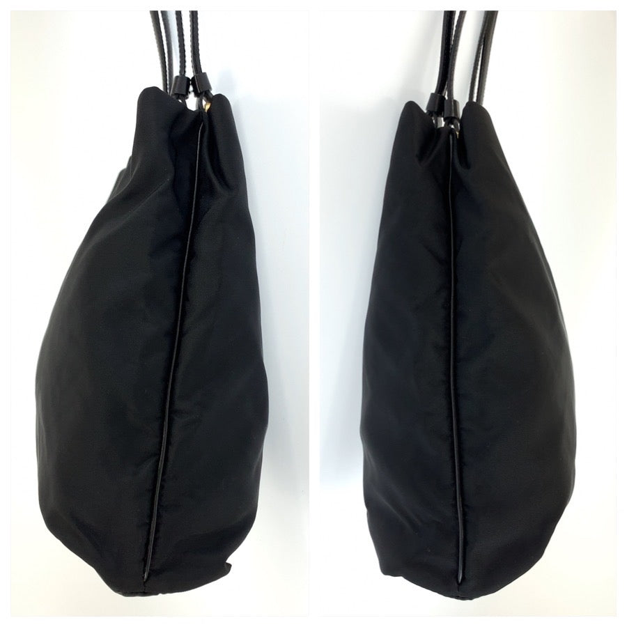 26534
PRADA プラダ テスート 三角ロゴプレート ブラック 黒 ゴールド金具 ナイロン トートバッグ ショルダーバッグ レディース AB35
