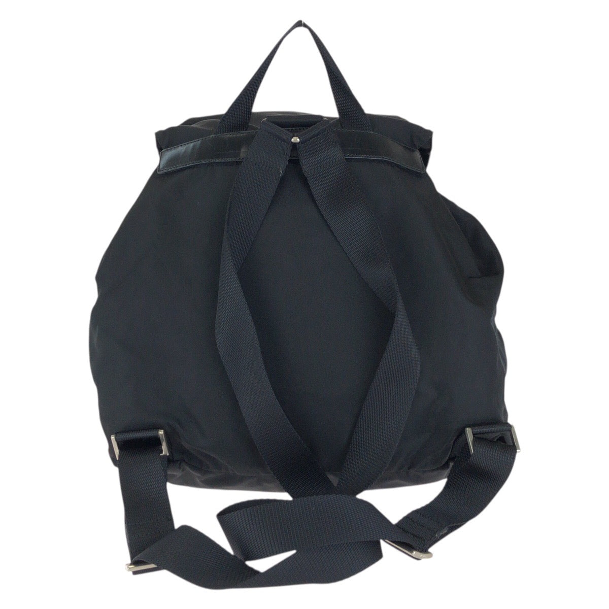 26535
PRADA プラダ テスート 三角ロゴプレート ブラック 黒 シルバー金具 ナイロン / レザー リュックサック バックパック レディース ABP49