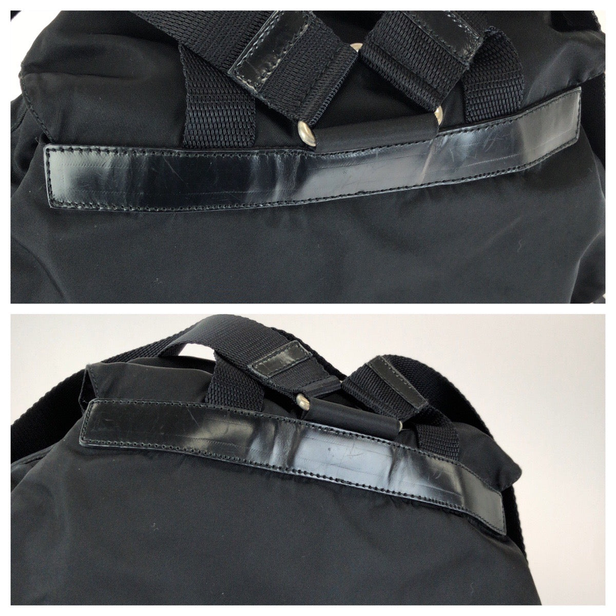 26535
PRADA プラダ テスート 三角ロゴプレート ブラック 黒 シルバー金具 ナイロン / レザー リュックサック バックパック レディース ABP49
