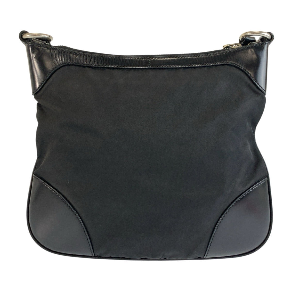 26539
PRADA プラダ テスート 三角ロゴプレート ブラック 黒 シルバー金具 ナイロン ショルダーバッグ ポシェット レディース ABP37