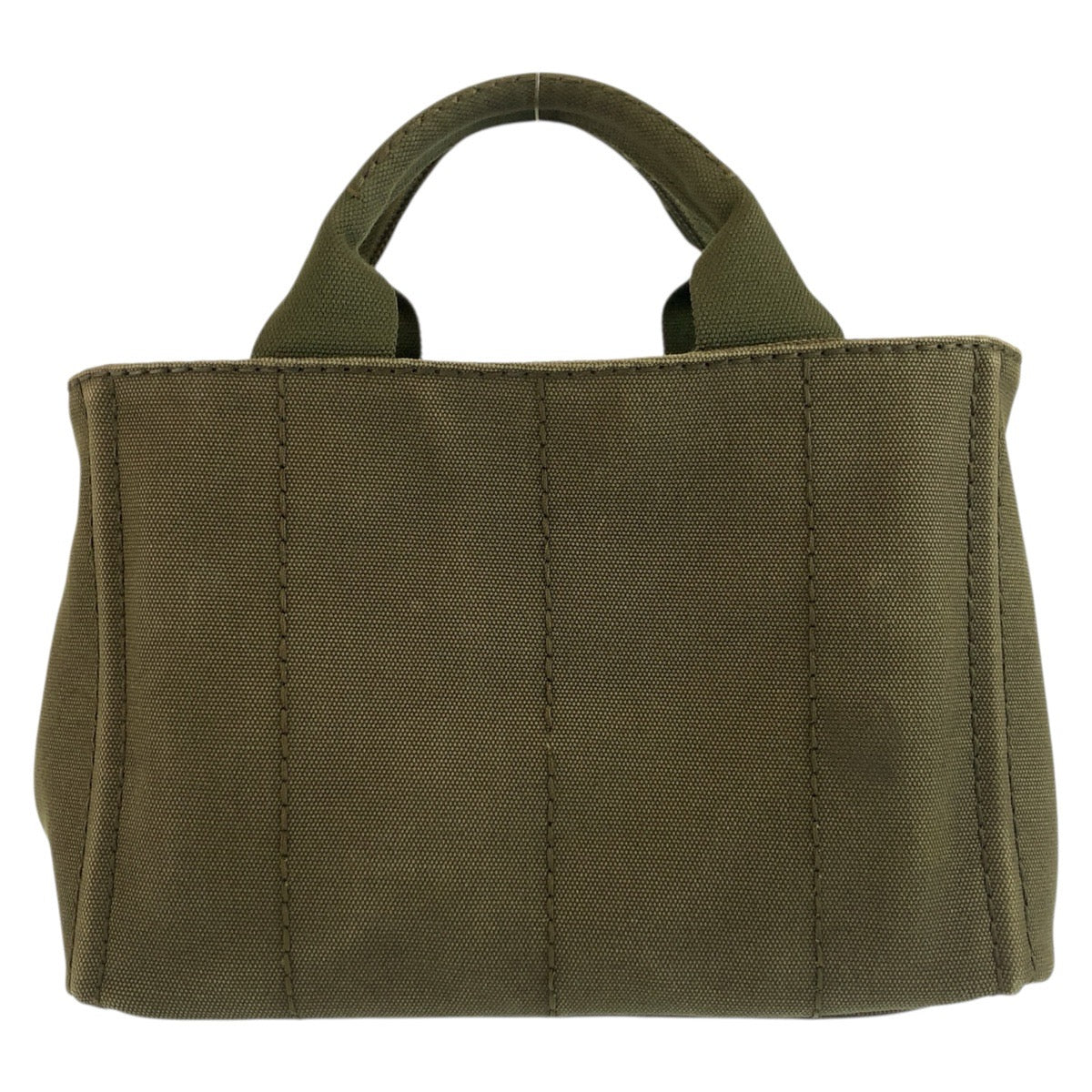 26545
PRADA プラダ カナパ 三角ロゴプレート カーキ ゴールド金具 キャンバス トートバッグ ハンドバッグ レディース AB42