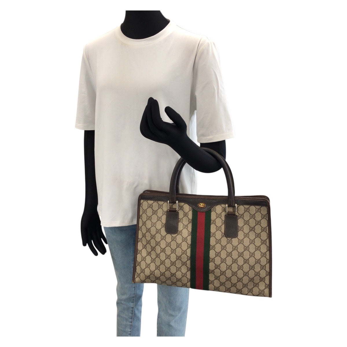 26546
GUCCI グッチ オールドグッチ シェリーライン ベージュ ブラウン ゴールド金具 GGスプリームキャンバス / レザー 010.378 ビジネスバッグ ブリーフケース 男女兼用 メンズ AB36