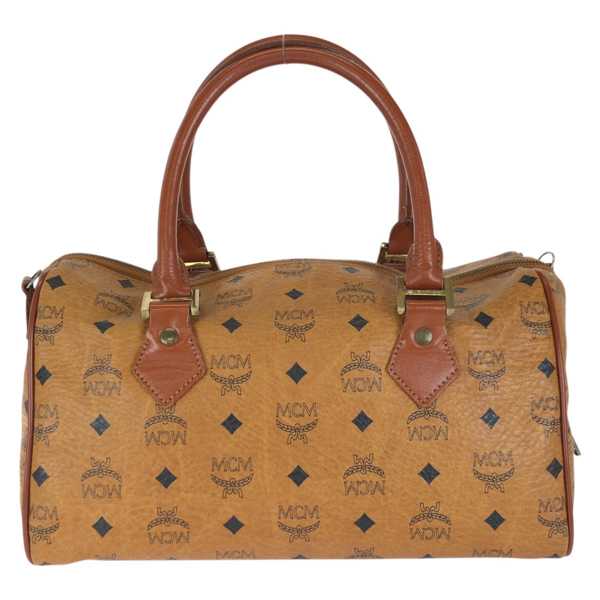 26547
MCM エム シー エム ヴィンテージ ヴィセトス ２way ブラウン キャメル ゴールド金具 PVC / レザー ハンドバッグ ショルダーバッグ レディース AB21