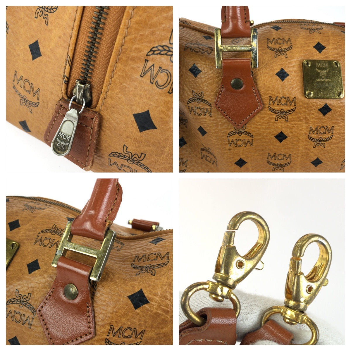26547
MCM エム シー エム ヴィンテージ ヴィセトス ２way ブラウン キャメル ゴールド金具 PVC / レザー ハンドバッグ ショルダーバッグ レディース AB21