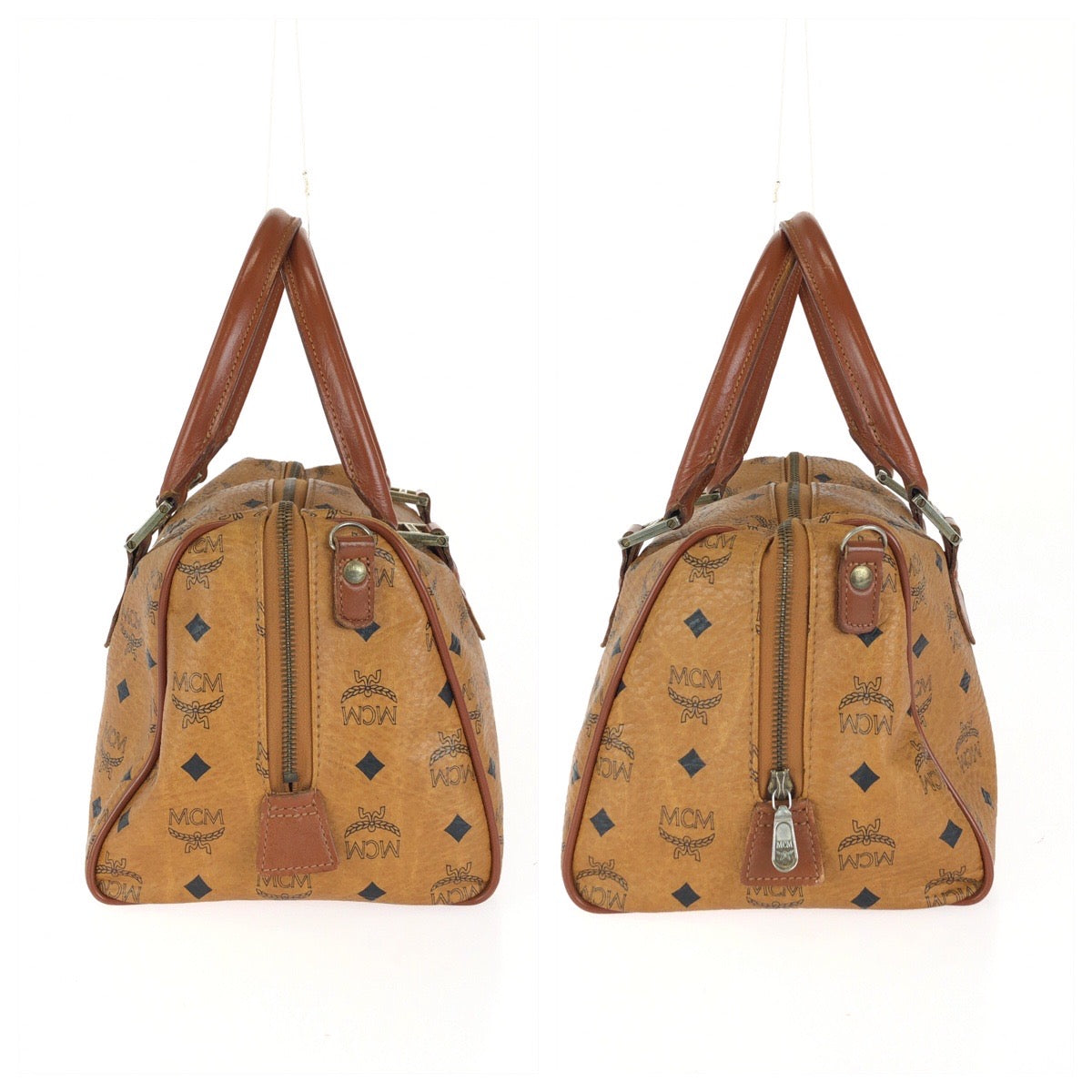 26547
MCM エム シー エム ヴィンテージ ヴィセトス ２way ブラウン キャメル ゴールド金具 PVC / レザー ハンドバッグ ショルダーバッグ レディース AB21