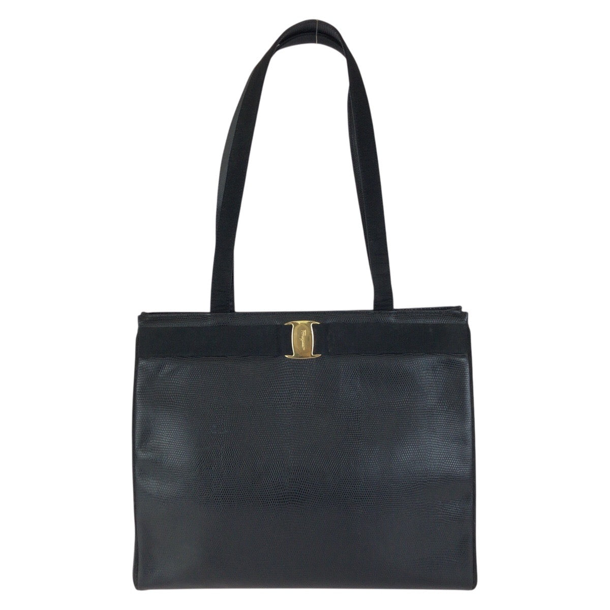 26548
Salvatore Ferragamo サルヴァトーレフェラガモ ヴァラ・リボン 型押し ブラック 黒 ゴールド金具 レザー BZ-21.2530 ショルダーバッグ トートバッグ レディース ABP21