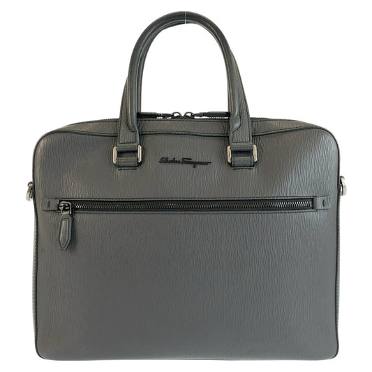 26550
Salvatore Ferragamo サルヴァトーレフェラガモ グレー レザー FZ-24 A107 ビジネスバッグ ブリーフケース メンズ ABP33