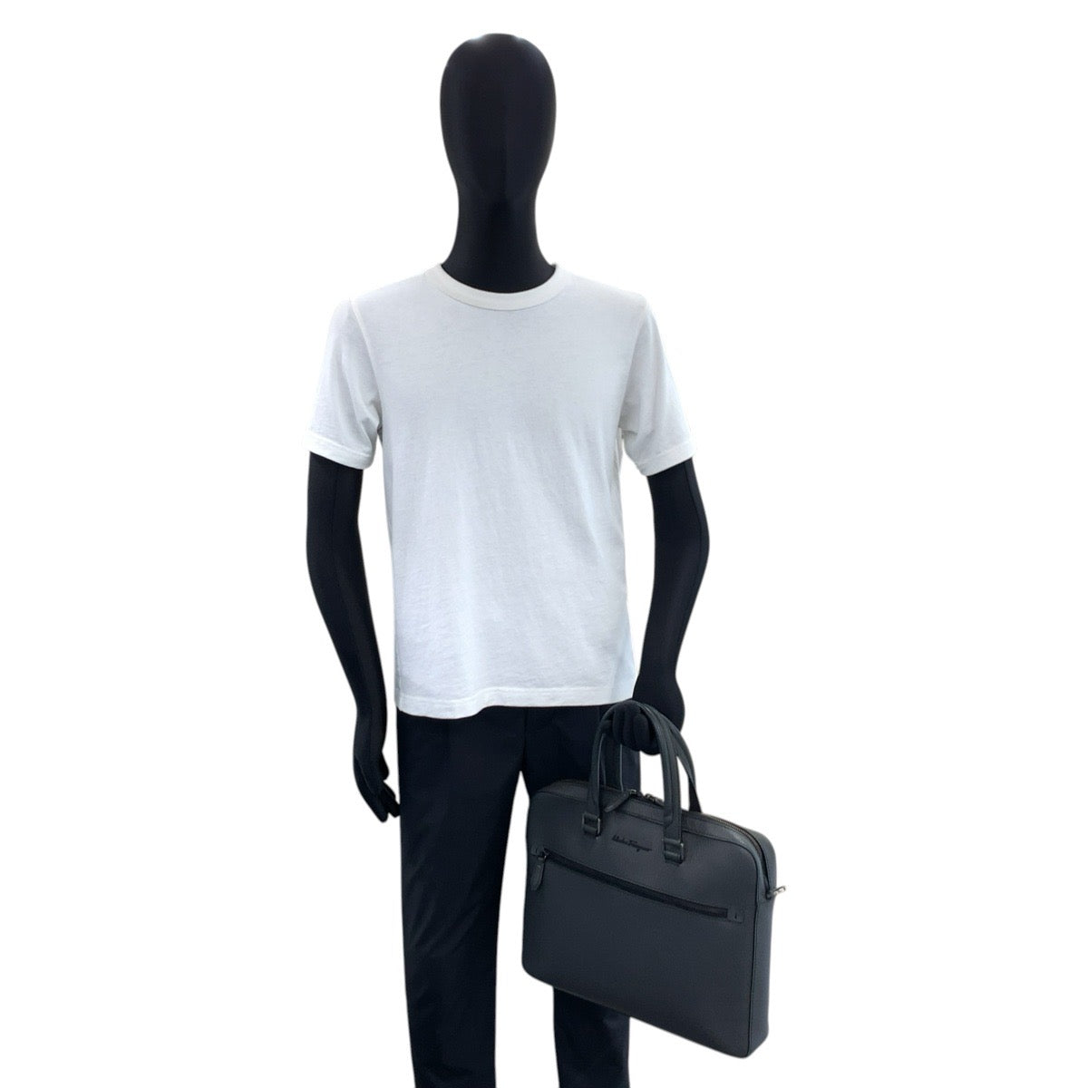 26550
Salvatore Ferragamo サルヴァトーレフェラガモ グレー レザー FZ-24 A107 ビジネスバッグ ブリーフケース メンズ ABP33