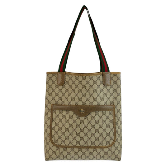 26554
GUCCI グッチ ヴィンテージ シェリーライン ベージュ GGスプリームキャンバス 39 02 003 トートバッグ ショルダーバッグ レディース AB21