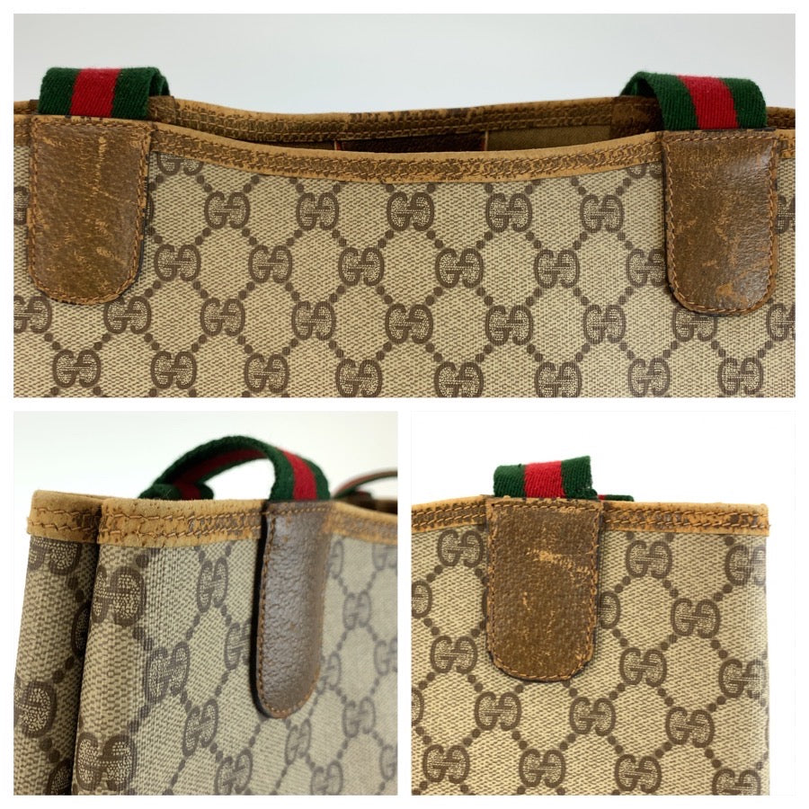 26554
GUCCI グッチ ヴィンテージ シェリーライン ベージュ GGスプリームキャンバス 39 02 003 トートバッグ ショルダーバッグ レディース AB21