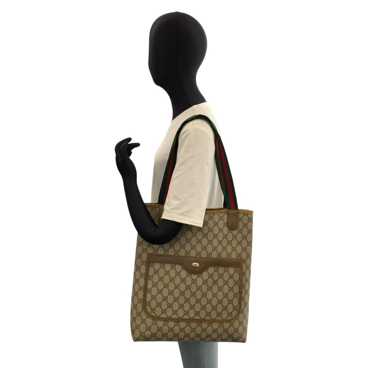 26554
GUCCI グッチ ヴィンテージ シェリーライン ベージュ GGスプリームキャンバス 39 02 003 トートバッグ ショルダーバッグ レディース AB21