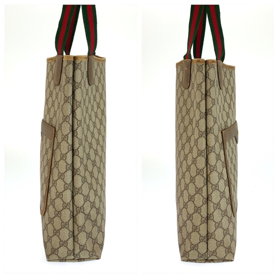 26554
GUCCI グッチ ヴィンテージ シェリーライン ベージュ GGスプリームキャンバス 39 02 003 トートバッグ ショルダーバッグ レディース AB21