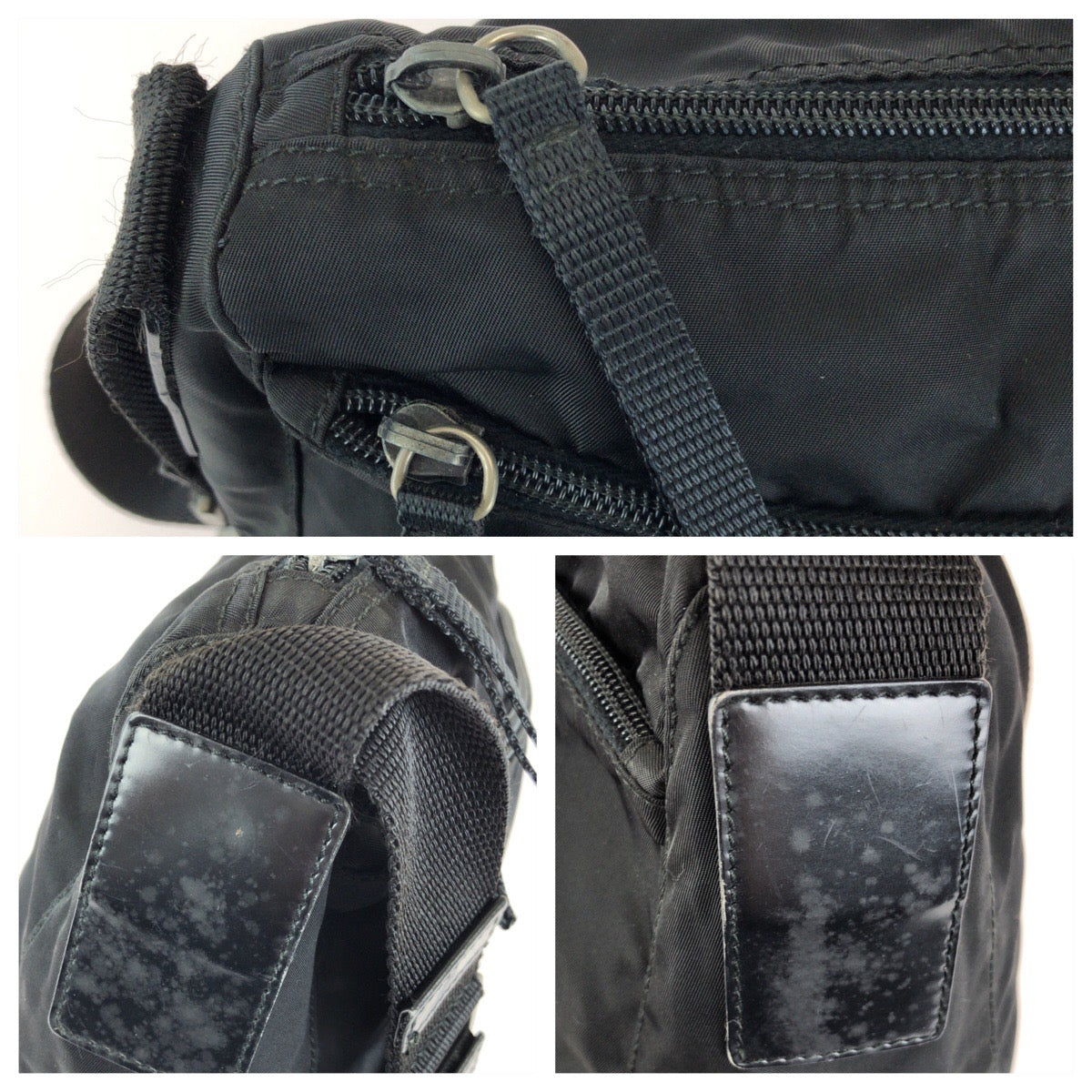 26557
PRADA プラダ テスート 三角ロゴプレート ブラック 黒 シルバー金具 ナイロン ショルダーバッグ メッセンジャーバッグ レディース ABP32